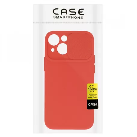 Camshield Soft - Apple iPhone 14 Plus (6.7) por- és kameravédős szilikon tok piros