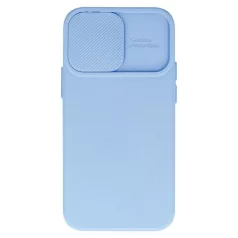   Camshield Soft - Apple iPhone 14 Plus (6.7) por- és kameravédős szilikon tok világoslila