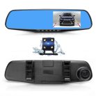Visszapillantó tükörbe épített autós menetrögzítő kamera DVR-01 4" kijelzővel, tolatókamerával
