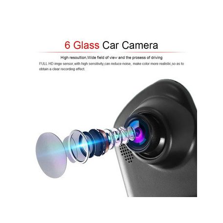 Visszapillantó tükörbe épített autós menetrögzítő  kamera DVR-01 5" kijelzővel, tolatókamerával