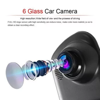 Visszapillantó tükörbe épített autós menetrögzítő  kamera DVR-01 5" kijelzővel, tolatókamerával