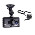 Szélvédőre szerelhető autós menetrögzítő kamera DVR-02 3" kijelzővel, tolatókamerával