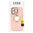 Beauty Case - Apple iPhone 15 (6.1) kameravédős szilikon tok pink