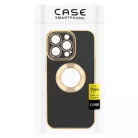 Beauty Case - Apple iPhone 15 Pro (6.1) kameravédős szilikon tok fekete