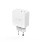 Forever Core Smart PD hálózati töltőfej 2x Type-C foglalattal fehér 45W