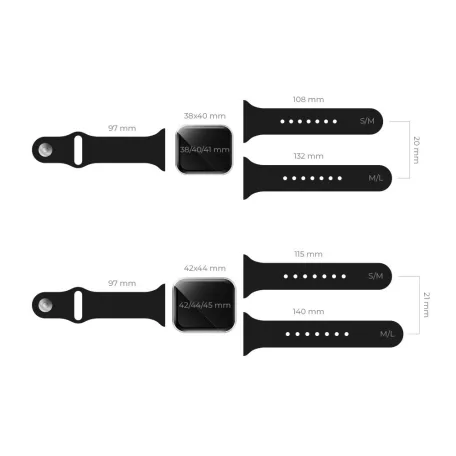 Apple Watch 38mm / 40mm / 41mm szilikon óraszíj rozéarany (S / M)
