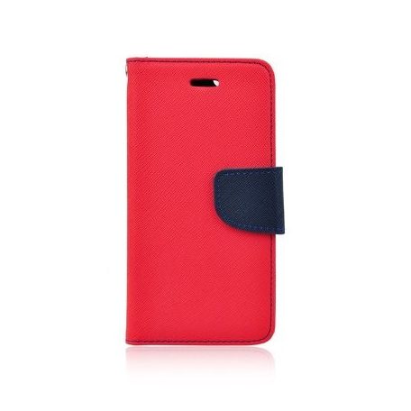 Fancy Xiaomi Redmi Note 12 4G oldalra nyíló mágneses könyv tok szilikon belsővel piros - kék