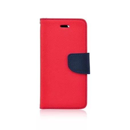 Fancy Xiaomi Redmi Note 12 4G oldalra nyíló mágneses könyv tok szilikon belsővel piros - kék