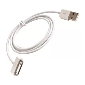   Forever Apple iPhone 3G/3GS/4G/4S/iPad/iPod 1A USB (Apa) - Apple 30-Pin fehér adatkábel 1m