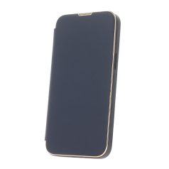   Smart Gold Frame MagSafe Apple iPhone 11 (6.1) 2019 oldalra nyíló könyv tok szilikon belsővel kék