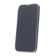   Smart Gold Frame MagSafe Apple iPhone 13 Pro (6.1) oldalra nyíló könyv tok szilikon belsővel kék