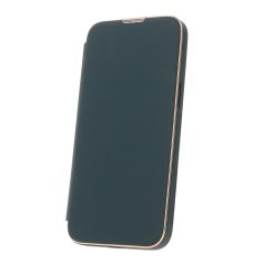   Smart Gold Frame MagSafe Apple iPhone 14 Pro Max (6.7) oldalra nyíló könyv tok szilikon belsővel zöld
