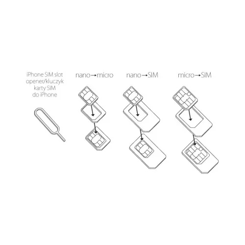 Forever 3 in 1 micro/nano fekete SIM adapter