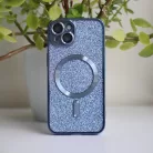Glitter Chrome Mag - Apple iPhone 14 Plus (6.7) kameravédős, MagSafe tok kék
