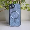Glitter Chrome Mag - Apple iPhone 14 (6.1) kameravédős, MagSafe tok kék