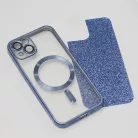 Glitter Chrome Mag - Apple iPhone 13 Pro (6.1) kameravédős, MagSafe tok kék