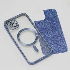   Glitter Chrome Mag - Apple iPhone 13 Pro (6.1) kameravédős, MagSafe tok kék