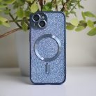 Glitter Chrome Mag - Apple iPhone 12 Pro 2020 (6.1) kameravédős, MagSafe tok kék
