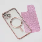Glitter Chrome Mag - Apple iPhone 14 Pro Max (6.7) kameravédős, MagSafe tok pink
