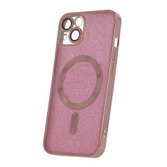   Glitter Chrome Mag - Apple iPhone 12 2020 (6.1) kameravédős, MagSafe tok pink