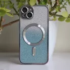 Glitter Chrome Mag - Apple iPhone 14 Pro (6.1) kameravédős, MagSafe tok ezüst
