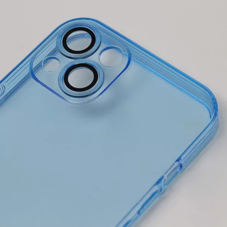 Slim Color Samsung A546 Galaxy A54 5G áttetsző kék hátlapvédő TPU tok kamera lencsevédővel