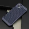 Airy - Apple iPhone 13 (6.1) kameravédős, perforált kék tok