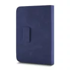 Univerzális 7-8" kinyitható műbőr tablet tok sötétkék - szürke