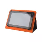 Univerzális 7-8" kinyitható műbőr tablet tok fekete - narancssárga
