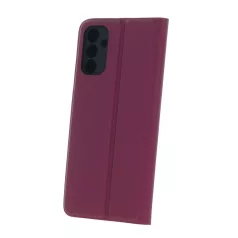   Smart Soft Apple iPhone 15 (6.1) oldalra nyíló mágneses könyv tok szilikon belsővel burgundi