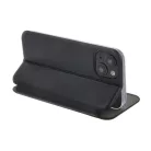 Forcell Elegance Apple iPhone 15 Pro (6.1) oldalra nyíló mágneses könyv tok szilikon belsővel fekete