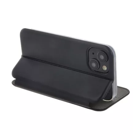 Forcell Elegance Apple iPhone 15 Pro (6.1) oldalra nyíló mágneses könyv tok szilikon belsővel fekete