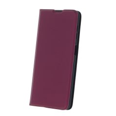   Smart Soft Samsung A145 / A146 Galaxy A14 4G / 5G oldalra nyíló mágneses könyv tok szilikon belsővel burgundy