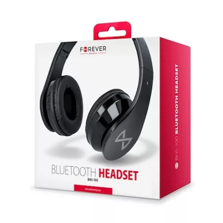 Forever BHS-100 Bluetooth 3.0 összecsukható sztereó fejhallgató beépített mikrofonnal fekete