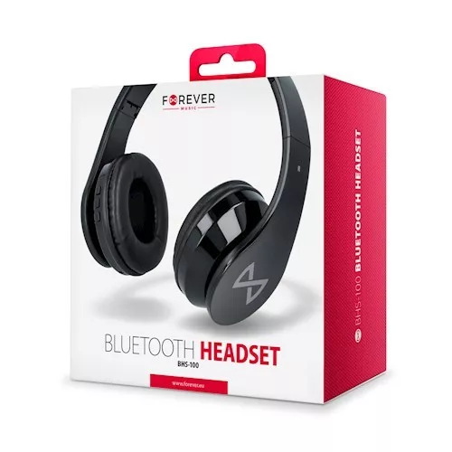 Forever BHS-100 Bluetooth 3.0 összecsukható sztereó fejhallgató beépített mikrofonnal fekete