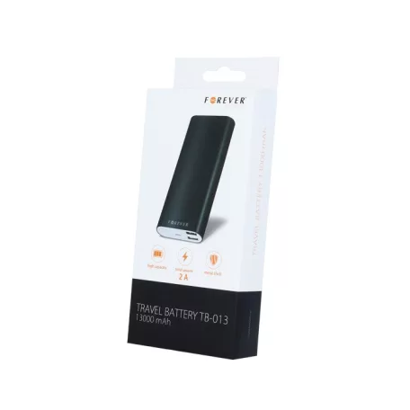 Forever TB-013 power bank 2x USB foglalattal 13000mAh fekete (max 2A) 10W