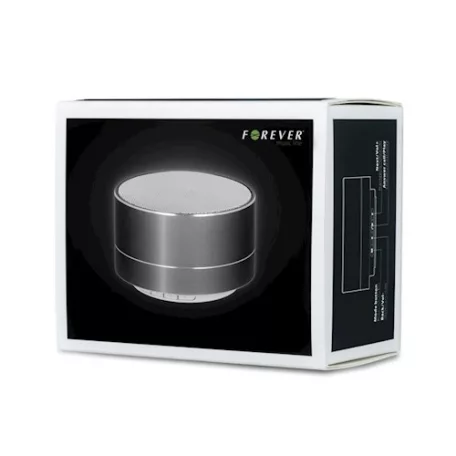 Forever PBS-100 Bluetooth 3.0 hangszóró és kihangosító micro SD olvasóval, FM rádióval, USB porttal 3W ezüst