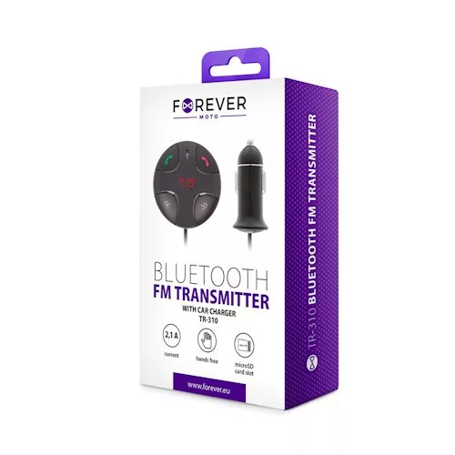 Forever TR-310 FM Transmitter és autós töltő 2.1A, 87.5MHz - 108MHz 10W