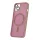 Glitter Chrome Mag - Apple iPhone 15 Plus (6.7) kameravédős, MagSafe tok pink