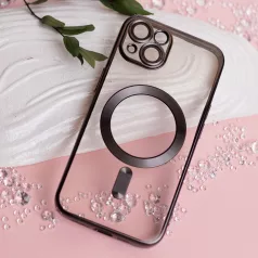   Color Chrome Mag - Apple iPhone 15 (6.1) kameravédős, MagSafe tok fekete