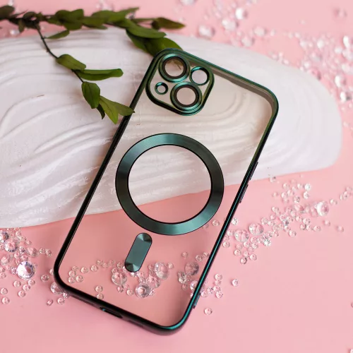 Color Chrome Mag - Apple iPhone 15 Plus (6.7) kameravédős, MagSafe tok zöld