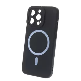   Silicon Mag Case Apple iPhone 15 Pro (6.1) kameravédős szilikon tok fekete