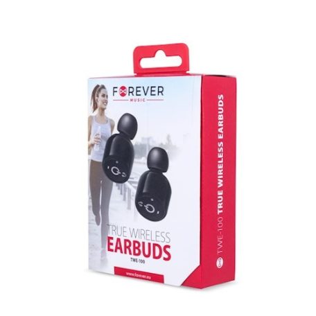 Forever TWE-100 Bluetooth 4.2 sztereó TWS headset beépített mikrofonnal fekete
