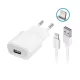 Forever TC-01 hálózati töltőfej 1A Apple iPhone 8Pin lightning adatkábellel fehér 1,2m 5W