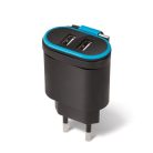 Forever TC-02 Apple iPhone 8pin Lightning hálózati töltő 2.4A + 2x USB foglalattal 0,2M kábellel EU fekete 12W