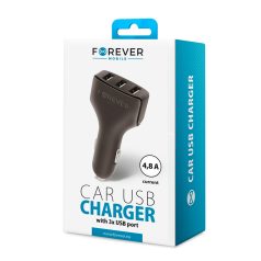   Forever CC-05 szivargyújtó töltő 3x USB foglalattal, (Max 4.8A) 24W