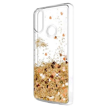 Liquid Glitter - Apple iPhone X / XS arany szilikon tok