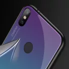 Rainbow szilikon tok üveg hátlappal - Apple iPhone X / XS kék
