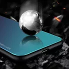 Rainbow szilikon tok üveg hátlappal - Huawei Mate 20 Lite kék