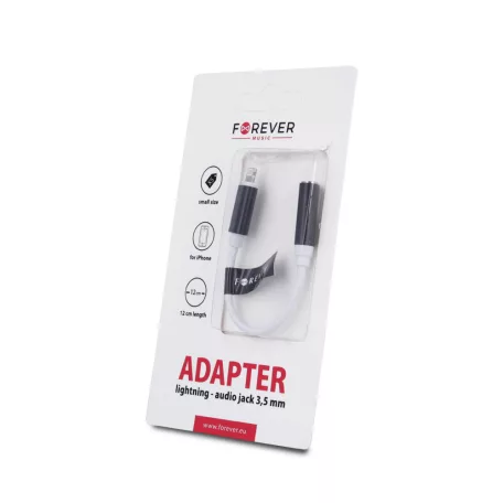 Forever Apple Lightning - 3,5 mm-es jack átalakító kábel fekete